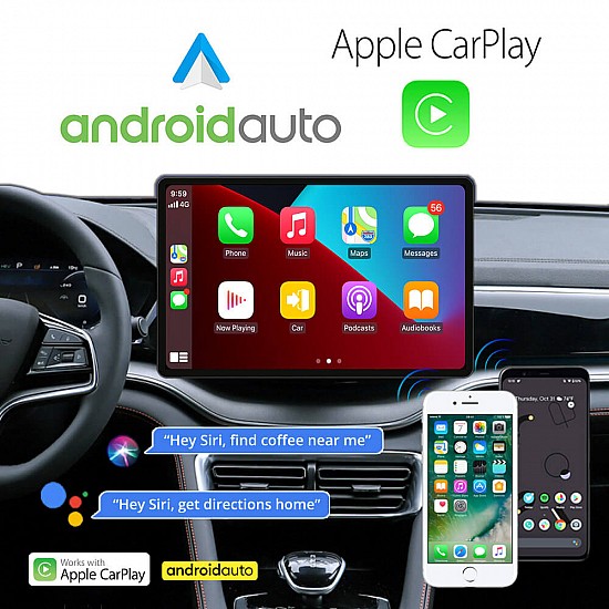 KIROSIWA Android Media Station 9" ιντσών 2GB για το ταμπλό του αυτοκινήτου με Ελληνικό GPS πλοηγό και WI-FI Bluetooth USB Youtube (οθόνη αφής radio ηχοσύστημα MP3 4x60W Video OEM Android Auto Apple Carplay FM βάση tablet universal φορτηγό)