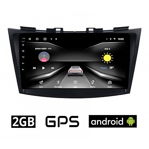 Android οθόνη αυτοκίνητου SUZUKI SWIFT (2011 - 2016) αφής 9" ιντσών 2GB με GPS WI-FI (Youtube Playstore MP3 USB FM Bluetooth Mirrorlink, 4x60W, AUX) 1118