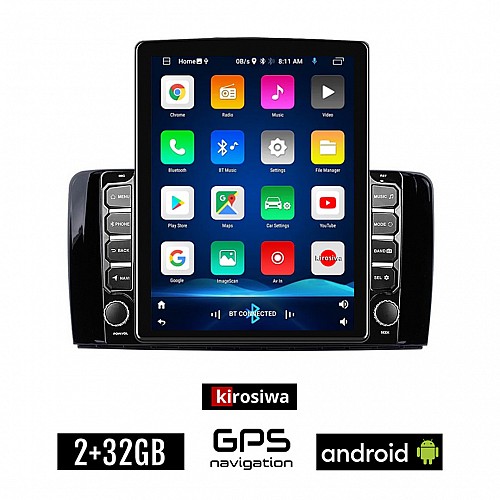 KIROSIWA MERCEDES R (W251) 2006 - 2015 Android οθόνη αυτοκίνητου 2GB με GPS WI-FI (ηχοσύστημα αφής 9.7" ιντσών OEM Youtube Playstore MP3 USB Radio Bluetooth Mirrorlink εργοστασιακή, 4x60W, BENZ)