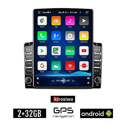 KIROSIWA SKODA FABIA (2007-2015) Android οθόνη αυτοκίνητου 2GB με GPS WI-FI (ηχοσύστημα αφής 9.7" ιντσών Youtube Playstore MP3 USB Radio Bluetooth Mirrorlink εργοστασιακή, 4x60W)