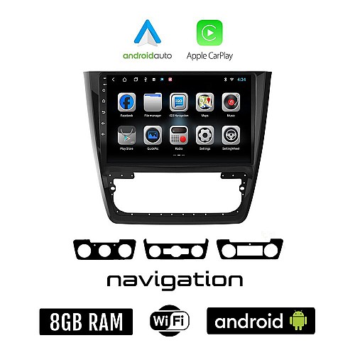 SKODA YETI (2014-2017) Android οθόνη αυτοκίνητου 8GB + 128GB με GPS WI-FI (ηχοσύστημα αφής 10" ιντσών OEM Android Auto Apple Carplay Youtube Playstore MP3 USB Radio Bluetooth Mirrorlink εργοστασιακή, 4x60W)
