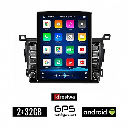 KIROSIWA TOYOTA RAV4 (2013 -  2019) Android οθόνη αυτοκίνητου 2GB με GPS WI-FI (ηχοσύστημα αφής 9.7" ιντσών OEM RAV 4 Youtube Playstore MP3 USB Radio Bluetooth Mirrorlink εργοστασιακή 4x60W)