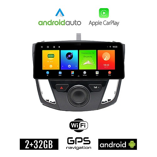 FORD FOCUS 2011 - 2018 Android οθόνη αυτοκίνητου 2GB (+32GB) με GPS WI-FI (ηχοσύστημα αφής 12.3" ιντσών OEM Android Auto Apple Carplay Youtube Playstore MP3 USB Radio Bluetooth Mirrorlink εργοστασιακή, 4x60W canbus 12,3 ιντσών)