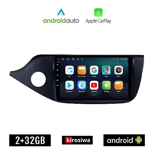 KIROSIWA KIA CEED (2012-2018) Android οθόνη αυτοκίνητου 2GB με GPS WI-FI (ηχοσύστημα αφής 9" ιντσών OEM Android Auto Apple Carplay Youtube Cee'd Playstore MP3 USB Radio Bluetooth Mirrorlink 4x60W εργοστασιακού τύπου)