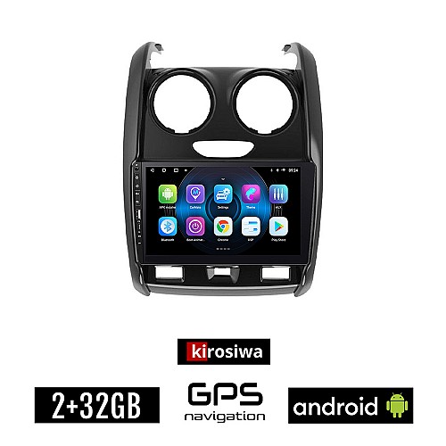 DACIA DUSTER (2012 - 2019) Android οθόνη αυτοκίνητου 2GB με GPS WI-FI (ηχοσύστημα αφής 9" ιντσών OEM Youtube Playstore MP3 USB Radio Bluetooth Mirrorlink εργοστασιακή, 4x60W, Navi)