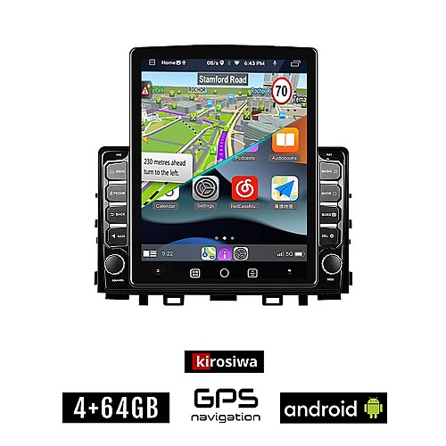 KIROSIWA KIA STONIC (μετά το 2017) Android οθόνη αυτοκίνητου 4GB με GPS WI-FI (ηχοσύστημα αφής 9.7" ιντσών OEM Youtube Playstore MP3 USB Radio 4+64GB Bluetooth Mirrorlink εργοστασιακή 4x60W, AUX)