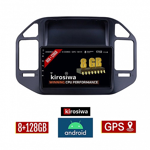 KIROSIWA 8GB + 128GB MITSUBISHI PAJERO (1999-2006) Android οθόνη αυτοκίνητου με GPS WI-FI (ηχοσύστημα αφής 9" ιντσών OEM Youtube Playstore MP3 USB Radio Bluetooth Mirrorlink DSP Apple Carplay Android Auto 4G Sim Card 4x60W) RX-2299