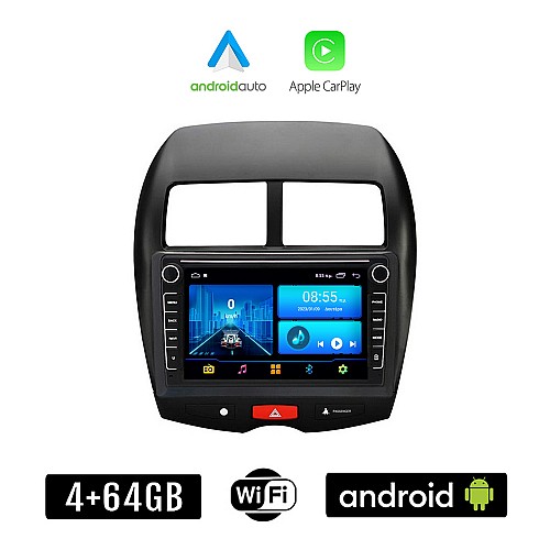 MITSUBISHI ASX (μετά το 2009) Android οθόνη αυτοκίνητου 4+64GB με GPS WI-FI (ηχοσύστημα αφής 8" ιντσών 4GB CarPlay Android Auto Car Play Youtube Playstore MP3 USB Radio Bluetooth Mirrorlink εργοστασιακή, 4x60W, Navi)