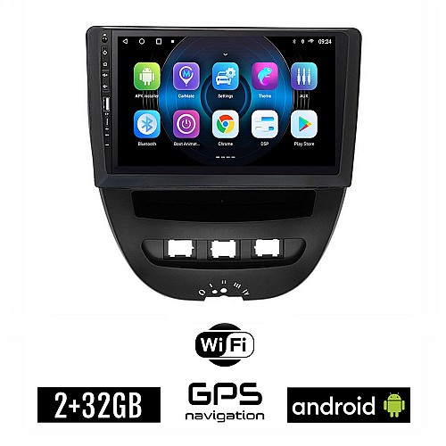 TOYOTA AYGO (2005 - 2014) Android οθόνη αυτοκίνητου 2GB με GPS WI-FI (ηχοσύστημα αφής 9" ιντσών OEM Youtube Playstore MP3 USB Radio Bluetooth Mirrorlink εργοστασιακή 4x60W spotify) WR7078384