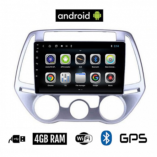 CAMERA + HYUNDAI i20 (2008 - 2013) *με χειροκινητο κλιματισμό Android οθόνη αυτοκίνητου 4GB με GPS WI-FI (ηχοσύστημα αφής 9" ιντσών OEM Youtube Playstore MP3 USB Radio Bluetooth Mirrorlink εργοστασιακή, 4x60W, AUX) 5221