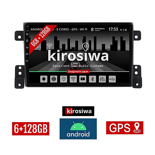 KIROSIWA 6+128GB SUZUKI GRAND VITARA (2005 - 2015) Android οθόνη αυτοκίνητου 6GB με GPS WI-FI (ηχοσύστημα αφής 9" ιντσών OEM Youtube Playstore MP3 USB Radio Bluetooth Mirrorlink DSP Apple Carplay Android Auto 4G SIM card AUX, 4x60W) KR-77206