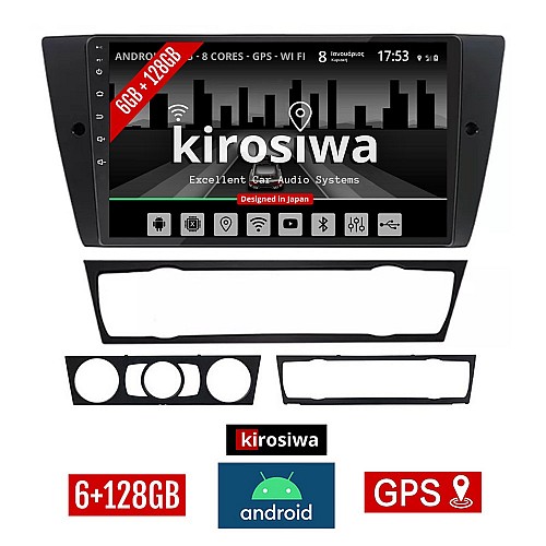 KIROSIWA 6+128GB BMW E90 (E91, E92, E93) 2005 - 2012 Android οθόνη αυτοκίνητου 6GB με GPS WI-FI (ηχοσύστημα αφής 9" ιντσών OEM Youtube Playstore MP3 USB Radio Bluetooth Mirrorlink DSP Apple Carplay Android Auto 4G SIM card 4x60W, AUX) CR-3865
