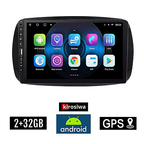 SMART 453 (μετά το 2016) Android οθόνη αυτοκίνητου 2GB με GPS WI-FI (ηχοσύστημα αφής 9" ιντσών FORTWO OEM Youtube Playstore MP3 USB Radio Bluetooth Mirrorlink εργοστασιακή, Navi, 4x60W) WR7078344