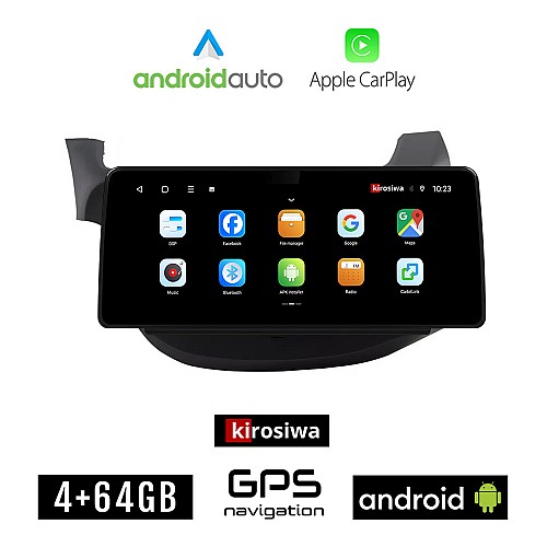 KIROSIWA HONDA JAZZ (2008 - 2012) Android οθόνη αυτοκίνητου 4GB (+64GB) με GPS WI-FI (ηχοσύστημα αφής 12.3" ιντσών OEM Android Auto Apple Carplay Youtube Playstore MP3 USB Radio Bluetooth Mirrorlink εργοστασιακή, 4x60W canbus 12,3 ιντσών)