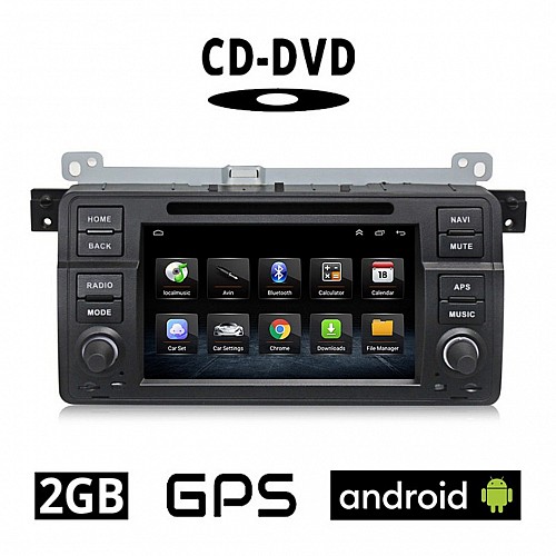 BMW E46 CD DVD 1998 - 2005 Android 2GB GPS οθόνη αυτοκίνητου (WI-FI ηχοσύστημα αφής 7" ιντσών 2GB OEM Youtube 4x60W Playstore MP3 USB Radio Bluetooth Mirrorlink σειρά 3 Ε46 Μ3 318i 320i 325i εργοστασιακού τύπου) BM10CD-2GB