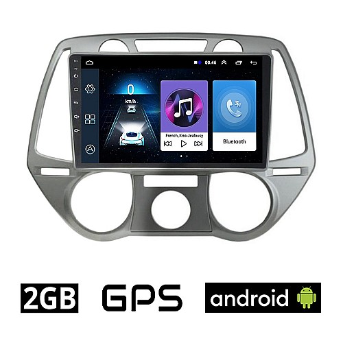 HYUNDAI i20 (2008 - 2013) Android οθόνη αυτοκίνητου 2GB με GPS WI-FI (ηχοσύστημα αφής 9" ιντσών OEM Youtube Playstore MP3 USB Radio Bluetooth Mirrorlink εργοστασιακή, 4x60W, AUX) HY163-2GB