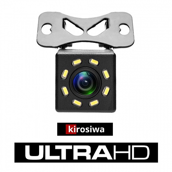 Kirosiwa (υψηλής ανάλυσης) κάμερα οπισθοπορείας αυτοκινήτου (Ultra High Definition) με 8 LEDs (έγχρωμη universal 170° μοιρών resolution UHD universal νυχτερινή όραση HD παρκαρίσματος αμάξι ΙΧ φορτηγού βανακι επιβατικού αμαξιού όπισθεν) CP-6951