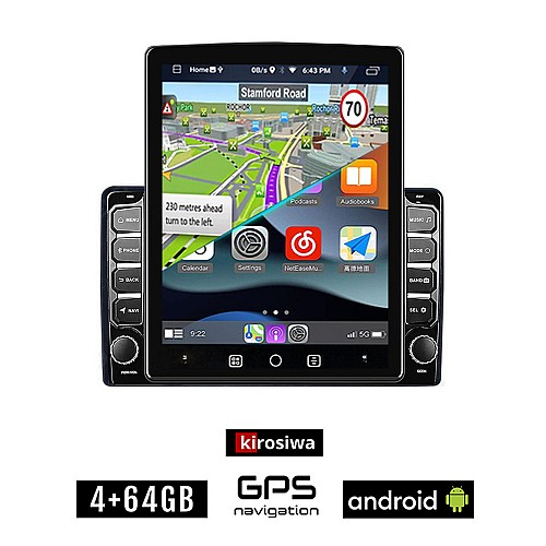KIROSIWA DACIA DUSTER (2012 - 2019) Android οθόνη αυτοκίνητου 4GB με GPS WI-FI (ηχοσύστημα αφής 9.7" ιντσών OEM Youtube Playstore MP3 USB Radio 4+64GB Bluetooth Mirrorlink εργοστασιακή, 4x60W, AUX)