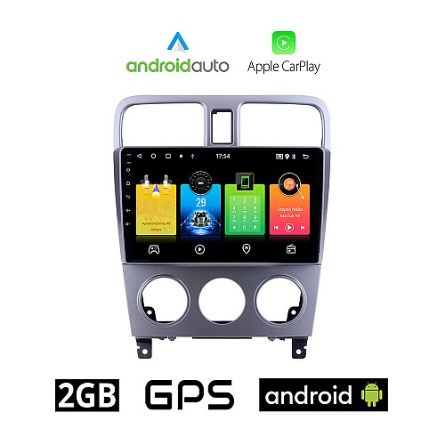 SUBARU FORESTER (2002-2008) Android οθόνη αυτοκίνητου 2GB με GPS WI-FI (ηχοσύστημα αφής 9" ιντσών OEM Android Auto Apple Carplay Youtube Playstore MP3 USB Radio Bluetooth Mirrorlink εργοστασιακή, 4x60W, AUX)