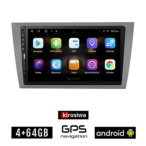 VOLKSWAGEN GOLF 6 (2008 - 2013) Android οθόνη αυτοκίνητου 4GB με GPS WI-FI (VW ηχοσύστημα αφής 9" ιντσών Youtube Playstore MP3 USB Radio Bluetooth Mirrorlink εργοστασιακή, 4x60W, Navi, ασημί)