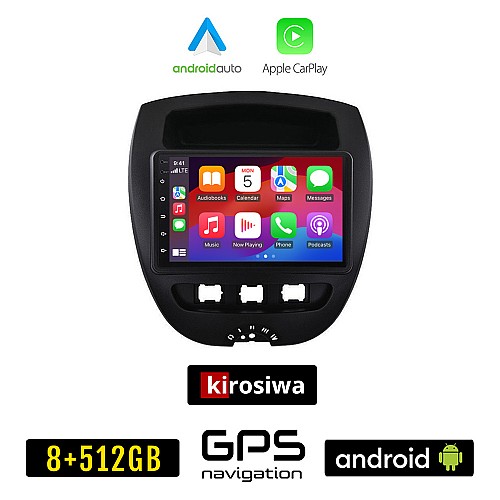 KIROSIWA TOYOTA AYGO (2005 - 2014) Android οθόνη αυτοκίνητου 8GB + 256GB με GPS WI-FI (ηχοσύστημα αφής 7" ιντσών OEM Android Auto Apple Carplay Youtube Playstore MP3 USB Radio Bluetooth Mirrorlink εργοστασιακή 4x60W spotify)