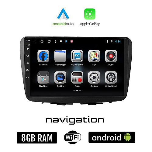 SUZUKI BALENO (μετά το 2016) Android οθόνη αυτοκίνητου 8GB + 128GB με GPS WI-FI (ηχοσύστημα αφής 9" ιντσών OEM Android Auto Apple Carplay Youtube Playstore MP3 USB Radio Bluetooth Mirrorlink εργοστασιακή, 4x60W)