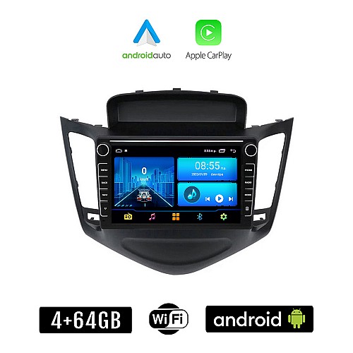 CHEVROLET CRUZE 2008-2012 Android οθόνη αυτοκίνητου 4+64GB με GPS WI-FI (ηχοσύστημα αφής 8" ιντσών 4GB CarPlay Android Auto Car Play Youtube Playstore MP3 USB Radio Bluetooth Mirrorlink  εργοστασιακή, 4x60W, Navi)