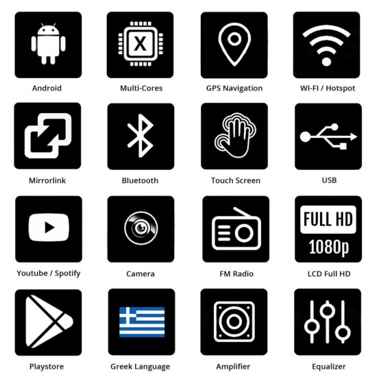 Android 2+32GB αναδιπλούμενη οθόνη 7" ιντσών με GPS (ηχοσύστημα αυτοκινήτου WI-FI, Youtube, USB, 1DIN, MP3, MP5, Bluetooth, Mirrorlink, 4x60W) F9832