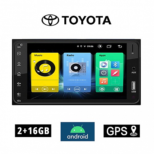 Toyota 2GB Android οθόνη αυτοκινήτου 7'' ιντσών (εργοστασιακού τύπου GPS WI-FI Celica RAV4 HILUX Urban Cruiser RAV 4 Youtube Playstore Spotify USB ραδιόφωνο Bluetooth ΟΕΜ 4x60 Watt navi πλοηγός Mirrorlink) BOOMA-3658