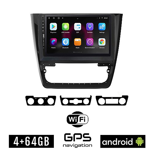 SKODA YETI (2014-2017) Android οθόνη αυτοκίνητου 4GB με GPS WI-FI (ηχοσύστημα αφής 9" ιντσών OEM Youtube Playstore MP3 USB Radio Bluetooth Mirrorlink εργοστασιακή, 4x60W, Navi)