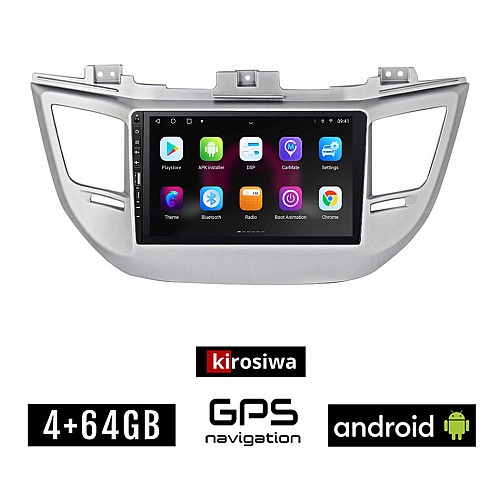 HYUNDAI TUCSON 2015-2019 Android οθόνη αυτοκίνητου με GPS WI-FI 4GB (ηχοσύστημα αφής 9" ιντσών OEM Youtube Playstore MP3 USB Radio Bluetooth Mirrorlink εργοστασιακή, 4x60W, Navi)