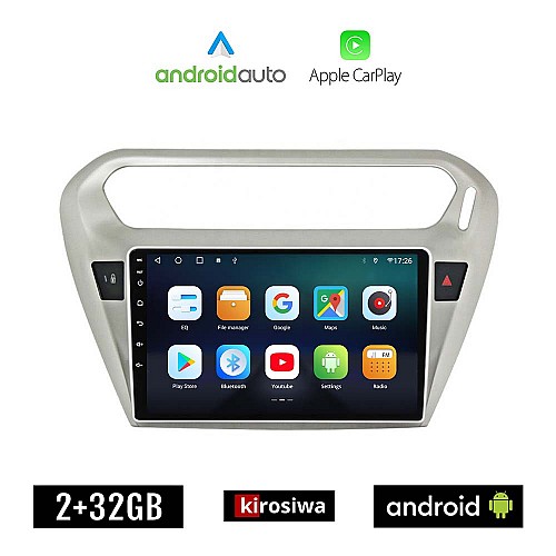KIROSIWA PEUGEOT 301 (μετά το 2013) Android οθόνη αυτοκίνητου 2GB με GPS WI-FI (ηχοσύστημα αφής 9" ιντσών OEM Android Auto Apple Carplay Youtube Playstore MP3 USB Radio Bluetooth Mirrorlink εργοστασιακή, 4x60W, AUX)
