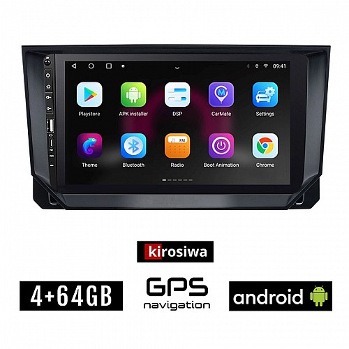 SEAT ARONA (μετά το 2017) Android οθόνη αυτοκίνητου 4GB με GPS WI-FI (ηχοσύστημα αφής 9" ιντσών OEM Youtube Playstore MP3 USB Radio Bluetooth Mirrorlink εργοστασιακή, 4x60W, Navi)