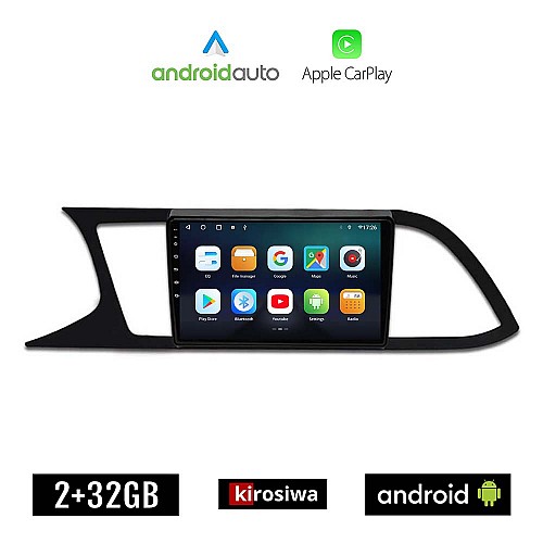 KIROSIWA SEAT LEON (μετά το 2012) Android οθόνη αυτοκίνητου 2GB με GPS WI-FI (ηχοσύστημα αφής 9" ιντσών OEM Android Auto Apple Carplay Youtube Playstore MP3 USB Radio Bluetooth Mirrorlink εργοστασιακή, 4x60W, AUX)