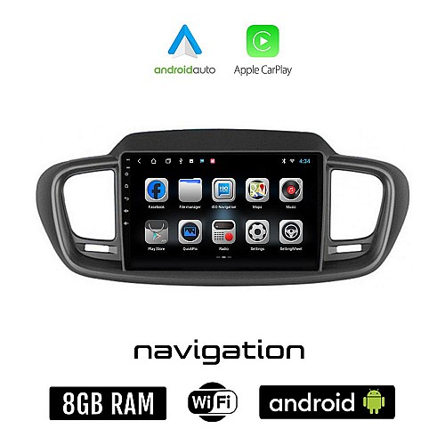 KIA SORENTO (2015-2020) Android οθόνη αυτοκίνητου 8GB + 128GB με GPS WI-FI (ηχοσύστημα αφής 10" ιντσών OEM Android Auto Apple Carplay Youtube Playstore MP3 USB Radio Bluetooth Mirrorlink εργοστασιακή, 4x60W)