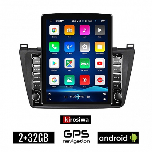 KIROSIWA MAZDA 6 (μετά το 2008) Android οθόνη αυτοκίνητου 2GB με GPS WI-FI (ηχοσύστημα αφής 9.7" ιντσών OEM Youtube Playstore MP3 USB Radio Bluetooth Mirrorlink εργοστασιακή, 4x60W, AUX)