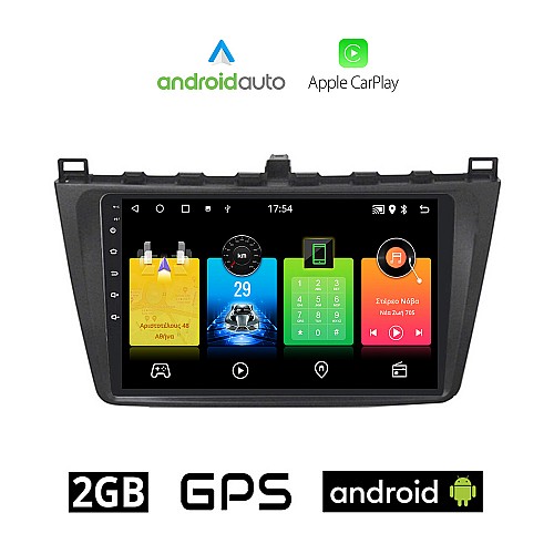 MAZDA 6 (μετά το 2008) Android οθόνη αυτοκίνητου 2GB με GPS WI-FI (ηχοσύστημα αφής 9" ιντσών OEM Android Auto Apple Carplay Youtube Playstore MP3 USB Radio Bluetooth Mirrorlink εργοστασιακή, 4x60W, AUX)