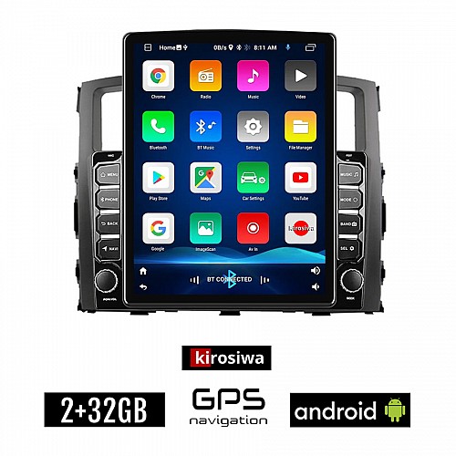 KIROSIWA MITSUBISHI PAJERO (2006 - 2013) Android οθόνη αυτοκίνητου 2GB με GPS WI-FI (ηχοσύστημα αφής 9.7" ιντσών OEM Youtube Playstore MP3 USB Radio Bluetooth Mirrorlink εργοστασιακή, 4x60W, AUX)