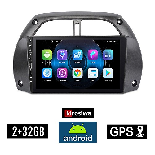 TOYOTA RAV 4 (2000-2006) Android οθόνη αυτοκίνητου 2GB με GPS WI-FI (ηχοσύστημα αφής 9" ιντσών OEM Youtube Playstore MP3 USB Radio Bluetooth Mirrorlink εργοστασιακή, 4x60W, Navi) WR7078405