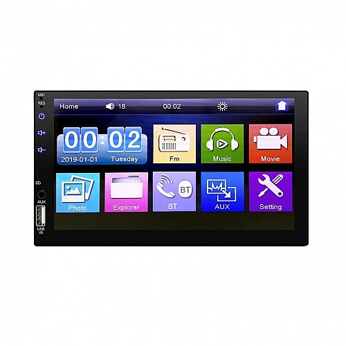 Οθόνη 4551D αφής 7" ιντσών αυτοκινήτου Bluetooth USB Mirrorlink MP3 MP5 Video Full Touch ηχοσύστημα 2-DIN Universal 4x60W