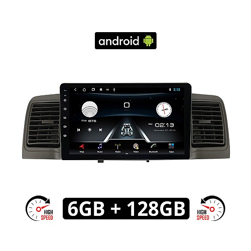 TOYOTA COROLLA (2000 - 2007) Android οθόνη αυτοκίνητου 6GB με GPS WI-FI με αεραγωγούς (ηχοσύστημα αφής 9" ιντσών OEM Youtube Playstore MP3 USB Radio Bluetooth Mirrorlink εργοστασιακή, AUX, 4x60W)