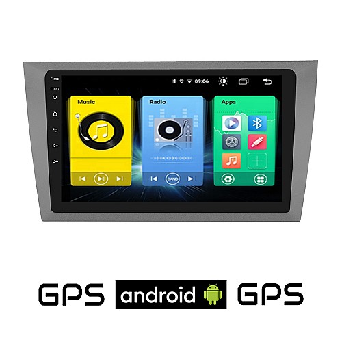 VOLKSWAGEN GOLF 6 (2008 - 2013) Android οθόνη αυτοκίνητου με GPS WI-FI (VW ηχοσύστημα αφής 9" ιντσών OEM Youtube Playstore MP3 USB Radio Bluetooth Mirrorlink εργοστασιακή, 4x60W, AUX, ασημί)