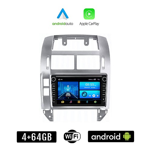 VOLKSWAGEN VW POLO (2002-2009) Android οθόνη αυτοκίνητου 4+64GB με GPS WI-FI (ηχοσύστημα αφής 8" ιντσών 4GB CarPlay Android Auto Car Play Youtube Playstore MP3 USB Radio Bluetooth Mirrorlink, 4x60W, Navi)
