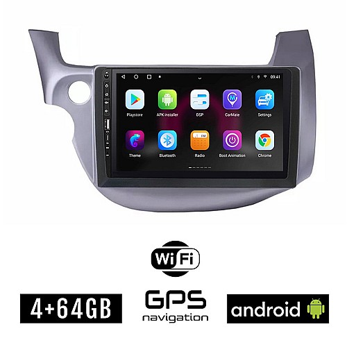 HONDA JAZZ (2008 - 2012) Android οθόνη αυτοκίνητου 4GB με GPS WI-FI (ηχοσύστημα αφής 9" ιντσών OEM Youtube Playstore MP3 USB Radio Bluetooth Mirrorlink εργοστασιακή, 4x60W, Navi)