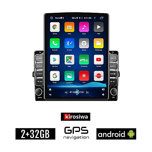 KIROSIWA TOYOTA AURIS (2007 - 2012) Android οθόνη αυτοκίνητου 2GB με GPS WI-FI (ηχοσύστημα αφής 9.7" ιντσών Youtube Playstore MP3 USB Radio Bluetooth Mirrorlink εργοστασιακή, 4x60W)