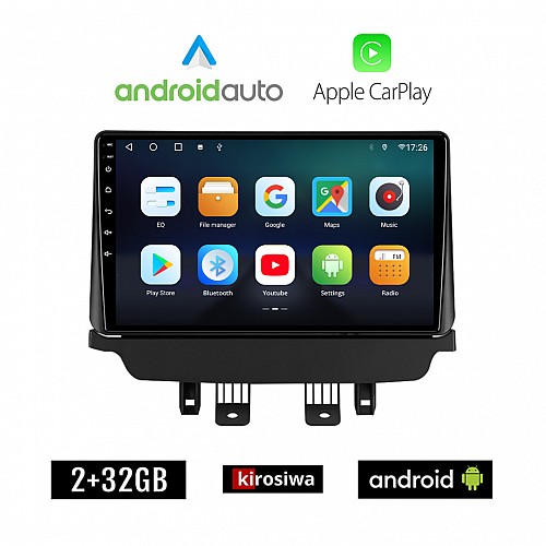 KIROSIWA MAZDA 2 (μετά το 2014) Android οθόνη αυτοκίνητου 2GB με GPS WI-FI (ηχοσύστημα αφής 9" ιντσών Android Auto Apple Carplay Youtube Playstore MP3 USB Radio Bluetooth Mirrorlink εργοστασιακή, 4x60W, AUX)