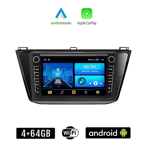 Volkswagen VW TIGUAN (μετά 2016) Android οθόνη αυτοκίνητου 4+64GB με GPS WI-FI (ηχοσύστημα αφής 8" ιντσών 4GB CarPlay Android Auto Car Play Youtube Playstore MP3 USB Radio Bluetooth Mirrorlink, Εργοστασιακή 4x60W, Navi)