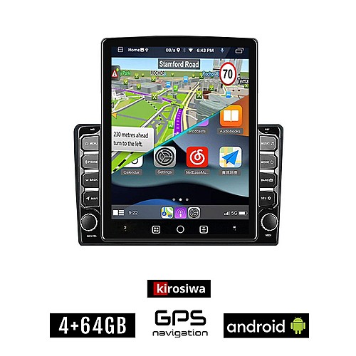 KIROSIWA SEAT EXEO (2008 - 2013) Android οθόνη αυτοκίνητου 4GB με GPS WI-FI (ηχοσύστημα αφής 9.7" ιντσών OEM Youtube Playstore MP3 USB Radio 4+64GB Bluetooth Mirrorlink εργοστασιακή, 4x60W, AUX)