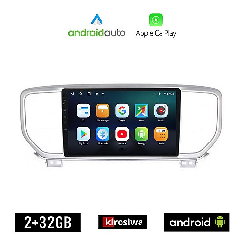 KIROSIWA KIA SPORTAGE (μετά το 2018) Android οθόνη αυτοκίνητου 2GB με GPS WI-FI (ηχοσύστημα αφής 9" ιντσών OEM Android Auto Apple Carplay Youtube Playstore MP3 USB Radio Bluetooth Mirrorlink εργοστασιακή, 4x60W, AUX)