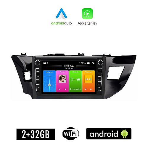 TOYOTA COROLLA (2013 - 2016) Android οθόνη αυτοκίνητου 2GB με GPS WI-FI (ηχοσύστημα αφής 8" ιντσών Apple CarPlay Android Auto Car Play Youtube Playstore MP3 USB Radio Bluetooth Mirrorlink εργοστασιακή, 4x60W, Navi)